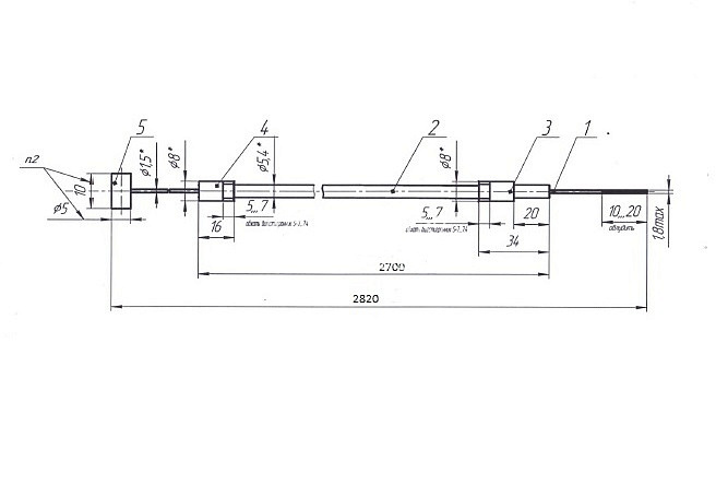 картинка Трос газа 2800 мм от официального представителя завода LIFAN в России