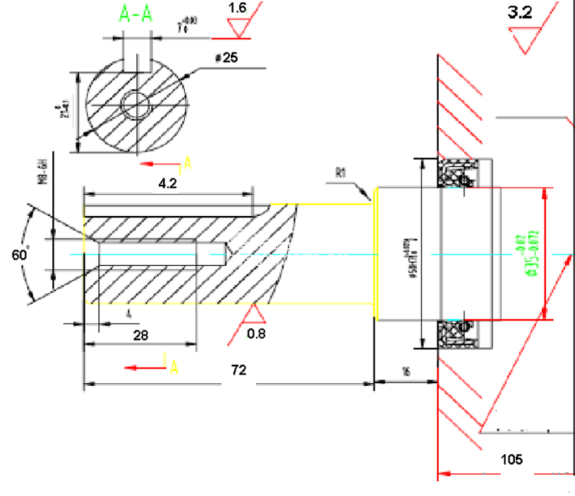 картинка Коленвал LIFAN Diesel 13111/C188F D25 мм (S2 type) в сборе от официального представителя завода LIFAN в России